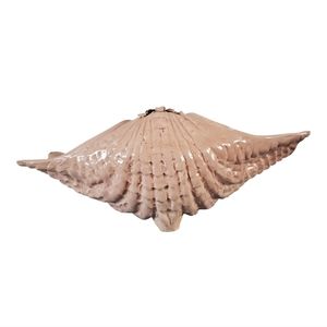 Vintage handmade ceramic giant shell centerpiece dish